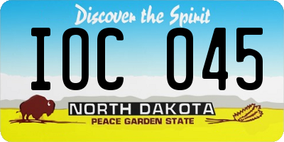 ND license plate IOC045