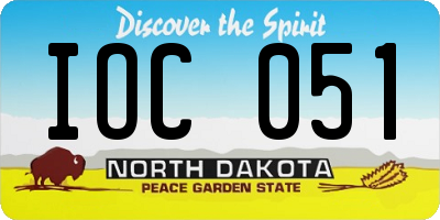 ND license plate IOC051