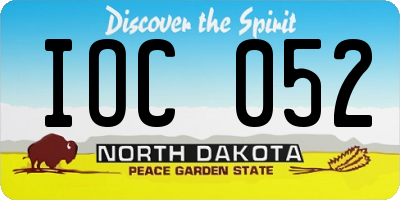 ND license plate IOC052