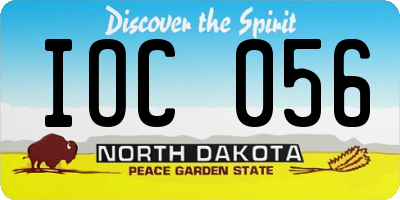ND license plate IOC056