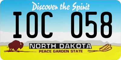 ND license plate IOC058