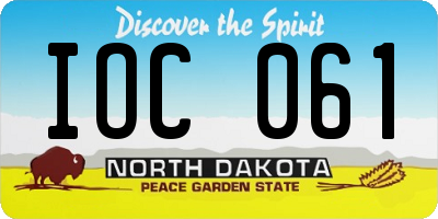 ND license plate IOC061
