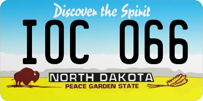 ND license plate IOC066