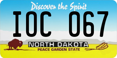 ND license plate IOC067
