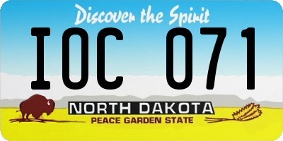 ND license plate IOC071