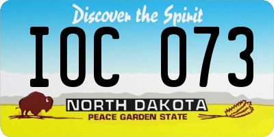 ND license plate IOC073