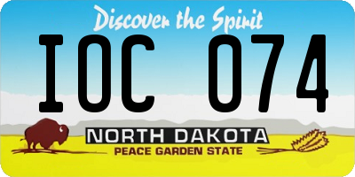 ND license plate IOC074