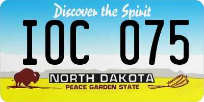 ND license plate IOC075