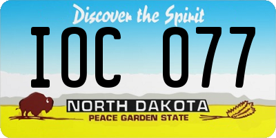 ND license plate IOC077