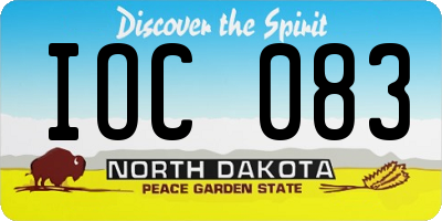 ND license plate IOC083