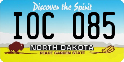 ND license plate IOC085