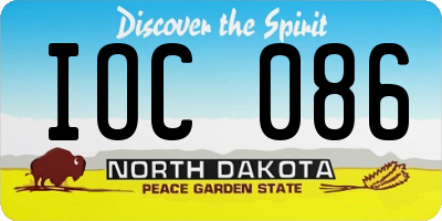 ND license plate IOC086