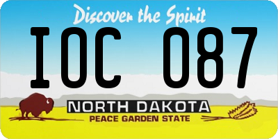 ND license plate IOC087