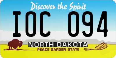 ND license plate IOC094
