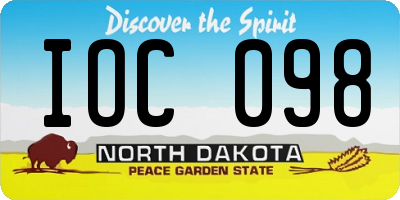 ND license plate IOC098