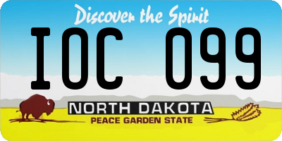 ND license plate IOC099