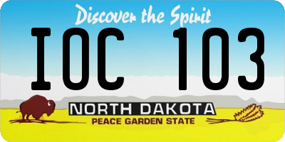 ND license plate IOC103