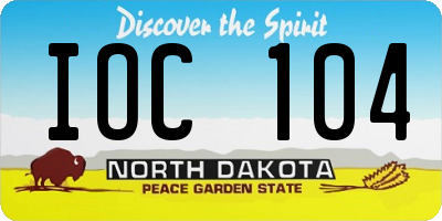 ND license plate IOC104
