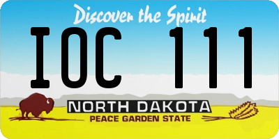 ND license plate IOC111
