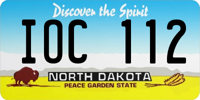 ND license plate IOC112