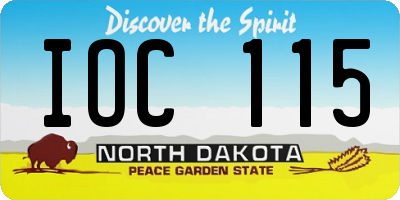 ND license plate IOC115