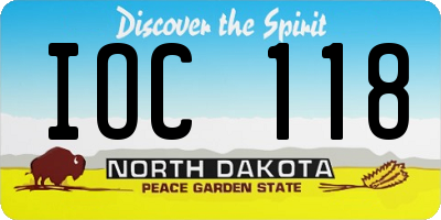 ND license plate IOC118