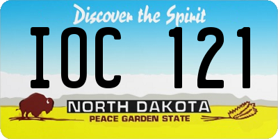 ND license plate IOC121