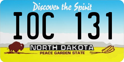 ND license plate IOC131