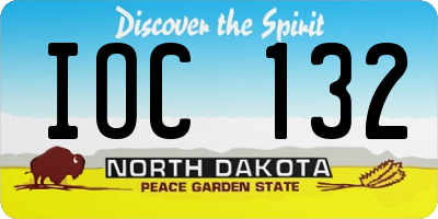 ND license plate IOC132