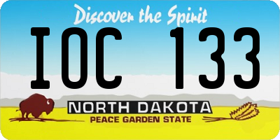 ND license plate IOC133