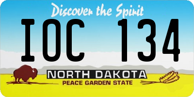 ND license plate IOC134
