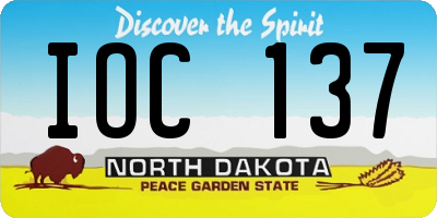 ND license plate IOC137