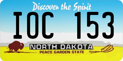 ND license plate IOC153