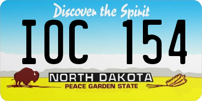 ND license plate IOC154