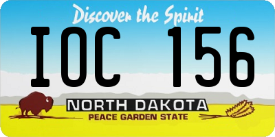 ND license plate IOC156
