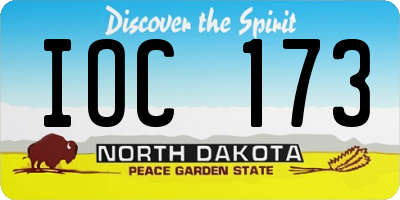 ND license plate IOC173