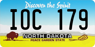 ND license plate IOC179