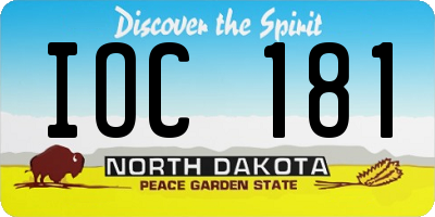 ND license plate IOC181