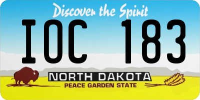 ND license plate IOC183