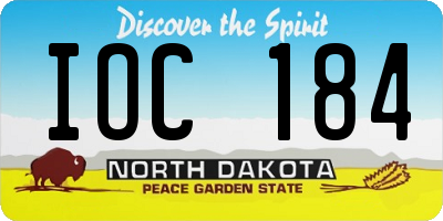 ND license plate IOC184