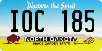 ND license plate IOC185