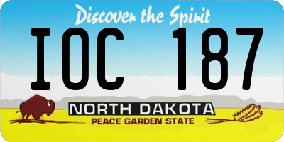 ND license plate IOC187