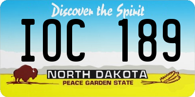 ND license plate IOC189