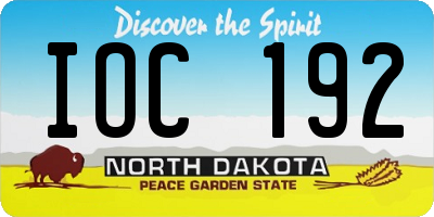 ND license plate IOC192