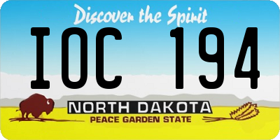 ND license plate IOC194