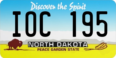 ND license plate IOC195