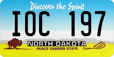 ND license plate IOC197