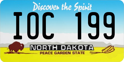 ND license plate IOC199
