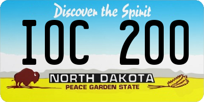 ND license plate IOC200