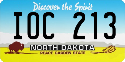 ND license plate IOC213
